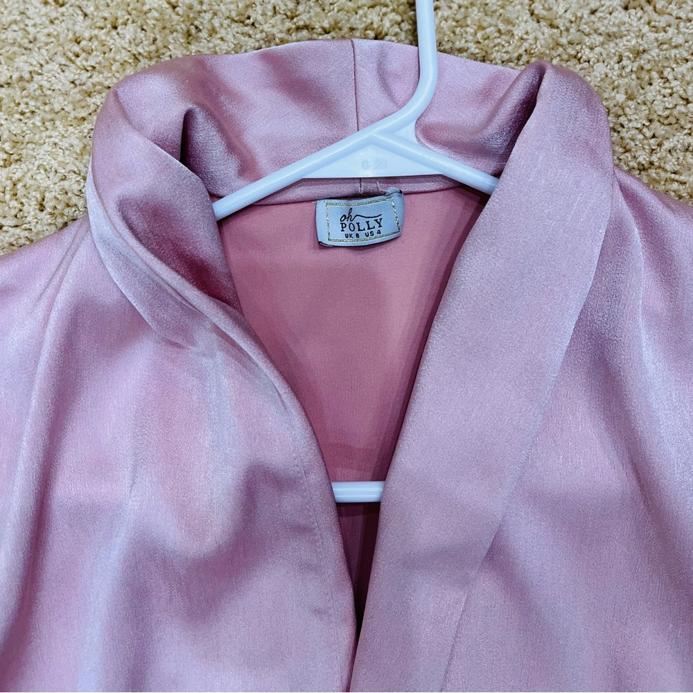 Authentic Pink Pinup Heavy Satin Cocktail Dress Make Barbie Cry-Made in 🇬🇧